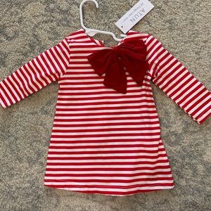 Red and white striped dress